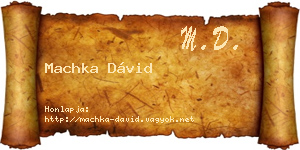 Machka Dávid névjegykártya