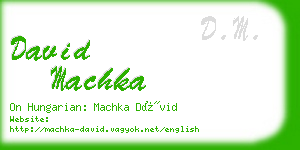 david machka business card